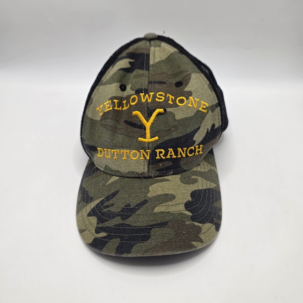 Yellowstone Dutton Ranch Trucker Hat Camo Embroidered Snapback Western TV Cap